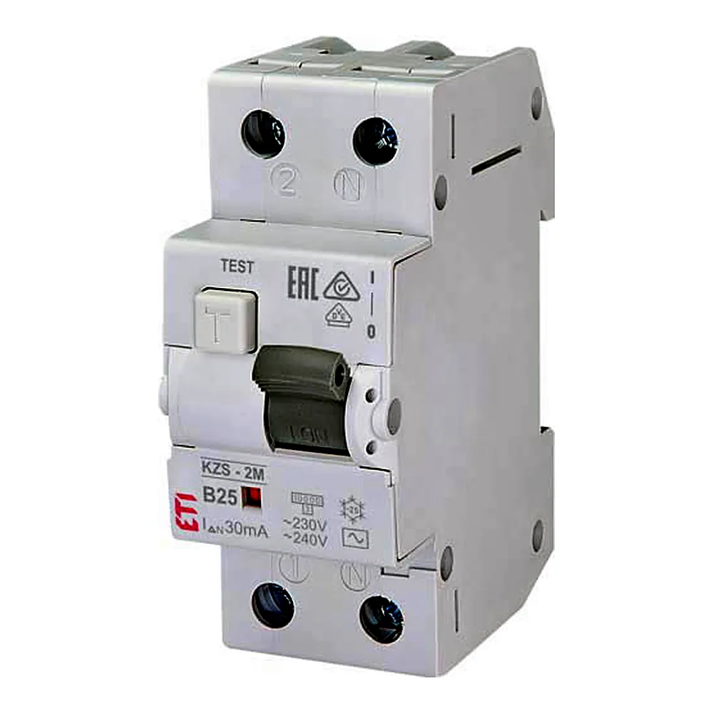 Диф. автоматичний вимикач KZS-2M B 25/0,03 тип AC (10kA), ETI