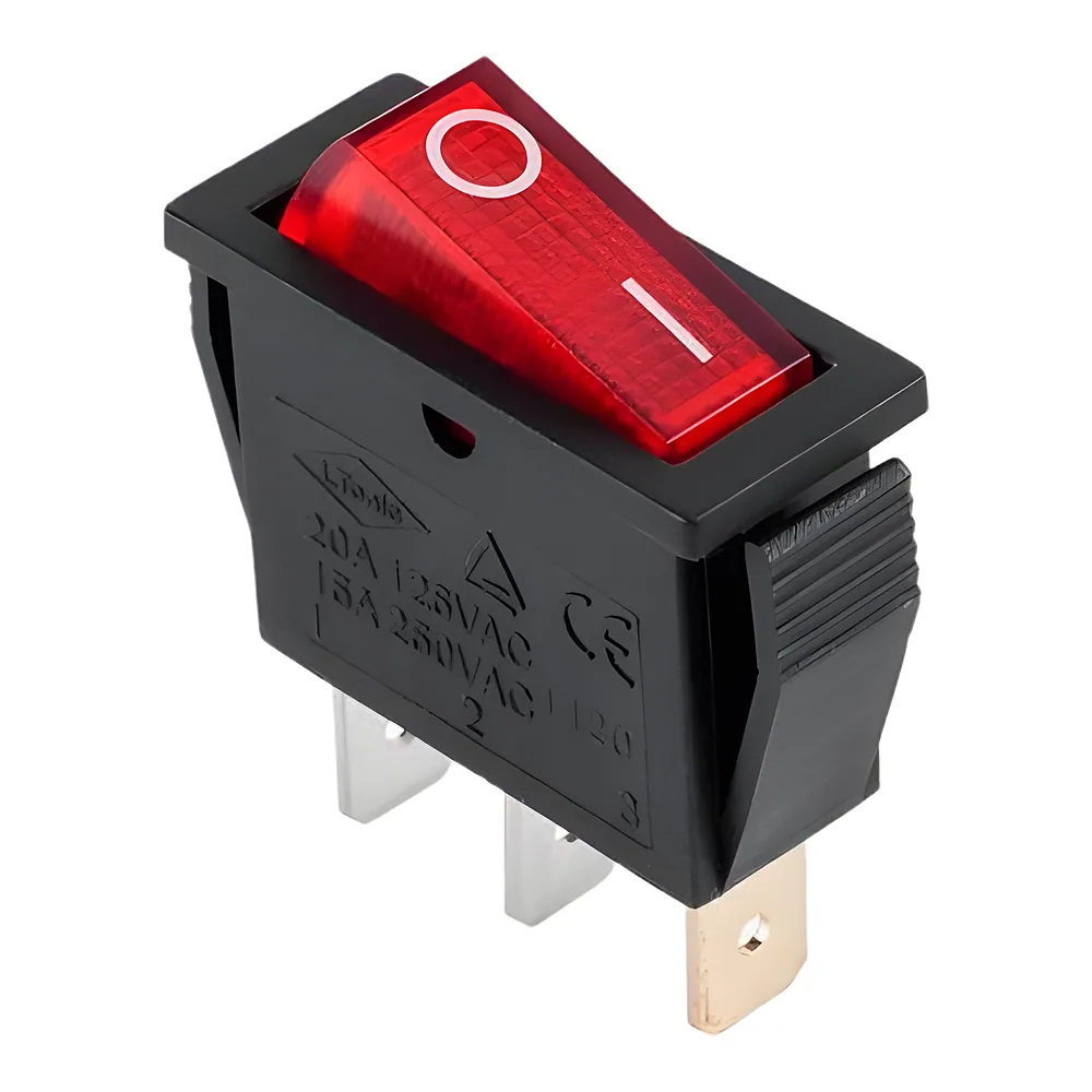 Перемикач KCD3-102 R/B Перемикач 1 клав червоний TECHNO SYSTEM TNSy5500831