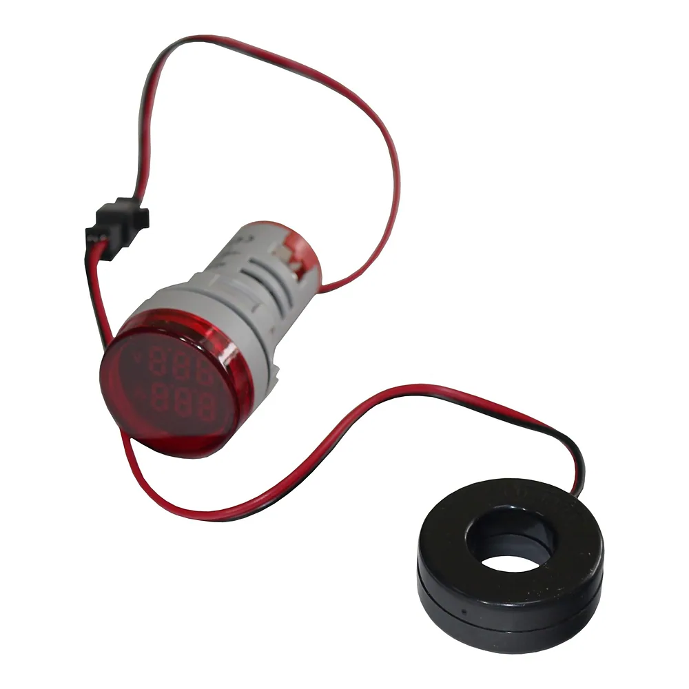 Вольтметр-Амперметр AD22АV 60-500 В АC 0-100 А червоний TECHNO SYSTEM TNSy5506796
