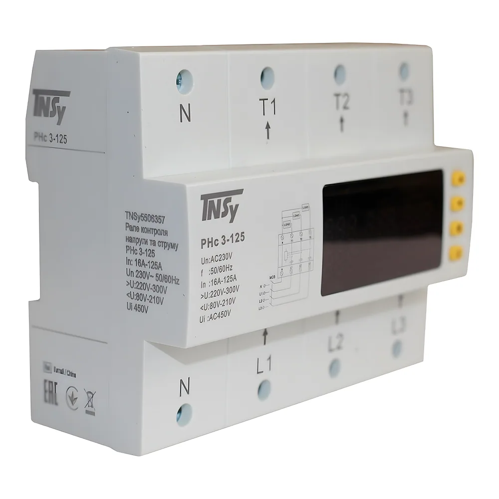Реле РНс3-125 3ф 125 А 8 модулів 3~230/400 В контроль напруги та струму TECHNO SYSTEM TNSy5506357