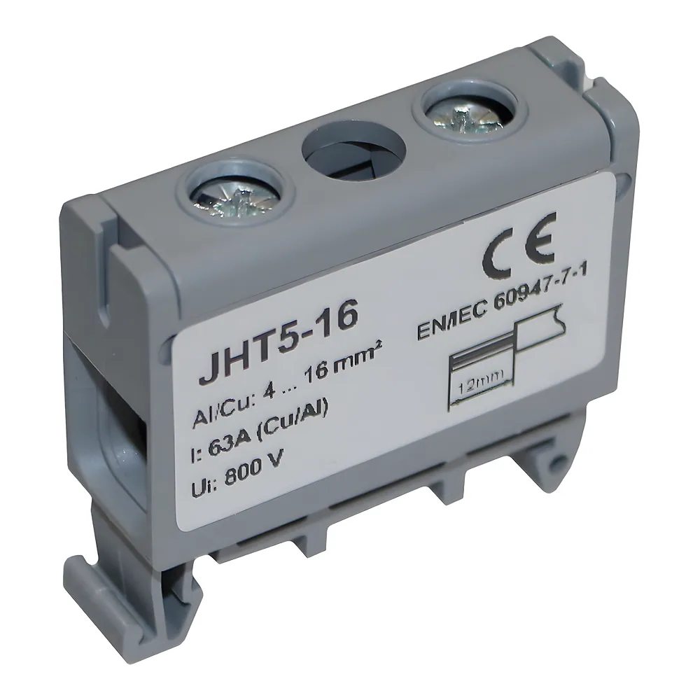 Клема силова СКНГ-JHT5-16 4-16 мм² 63 А сірий TECHNO SYSTEM TNSy5506542