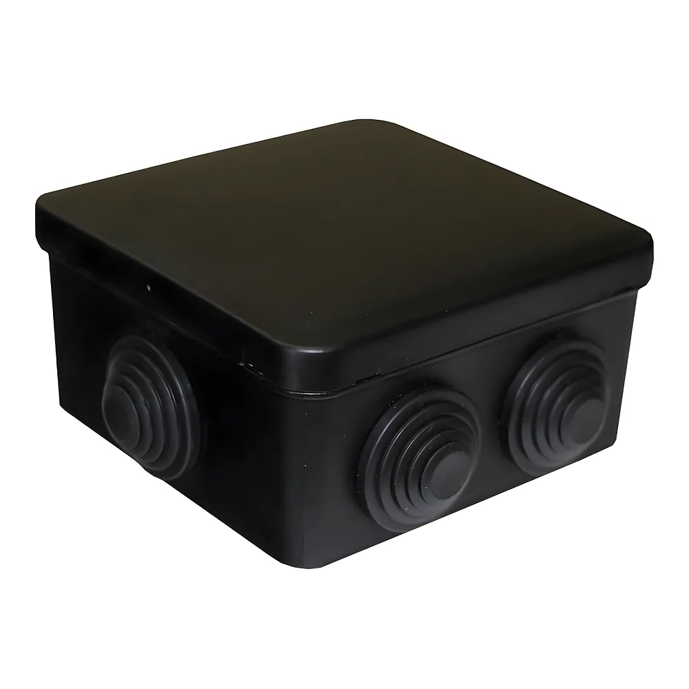 Коробка розподільча 100х100х50N IP55 PP RAL9005 6 вводів чорна TECHNO SYSTEM TNSy5506683