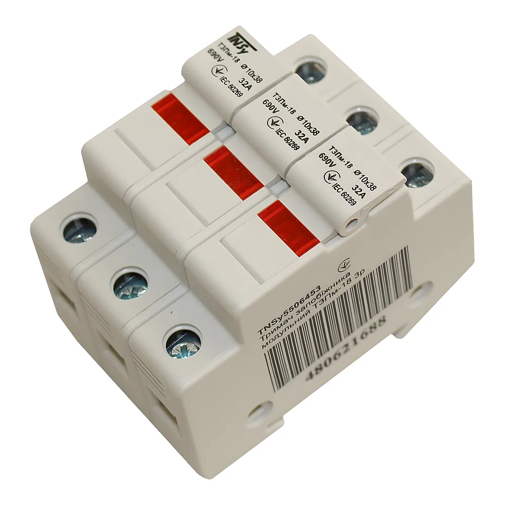 Тримач запобіжника модульний ТЗПм-18 3P 10х38 32 А TECHNO SYSTEM TNSy5506453