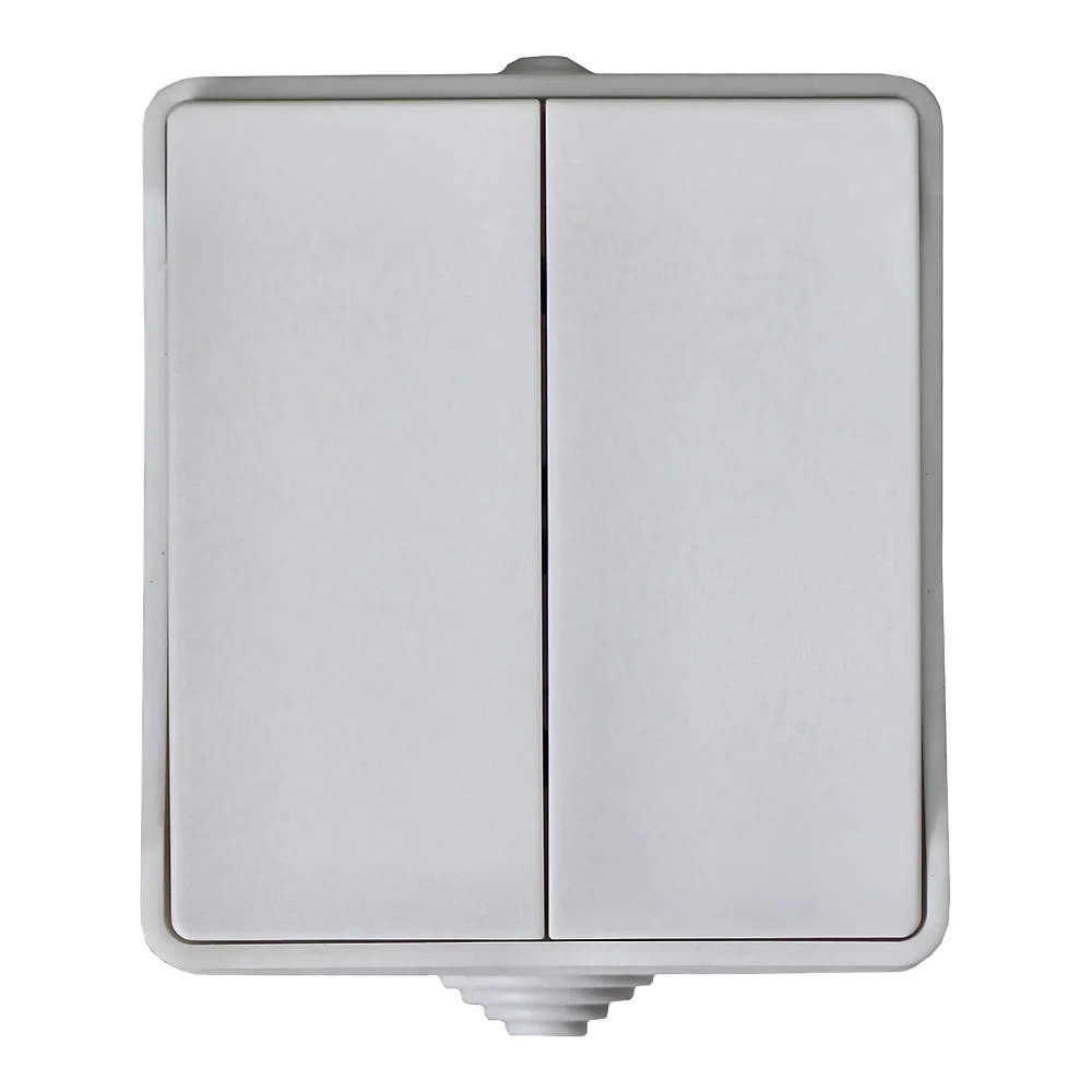 Вимикач зовнішній встановлення 2-клавішний білий IP54 SURFACE TECHNO SYSTEM TNSy5001223