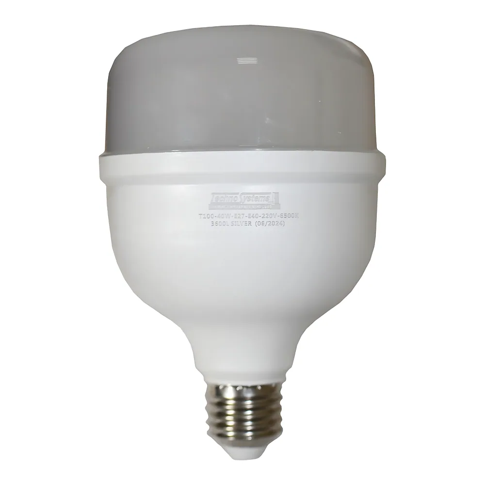 Світлодіодна лампа LED Bulb-T100-40W-E27-E40-220V-6500K-3600L SILVER BULB TECHNO SYSTEM TNSy5000620