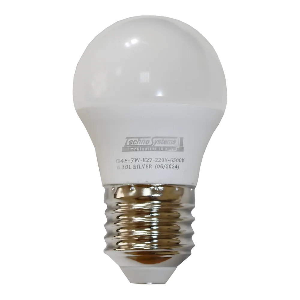 Світлодіодна лампа LED Bulb-G45-7W-E27-220V-6500K-630L SILVER BULB TECHNO SYSTEM TNSy5000608