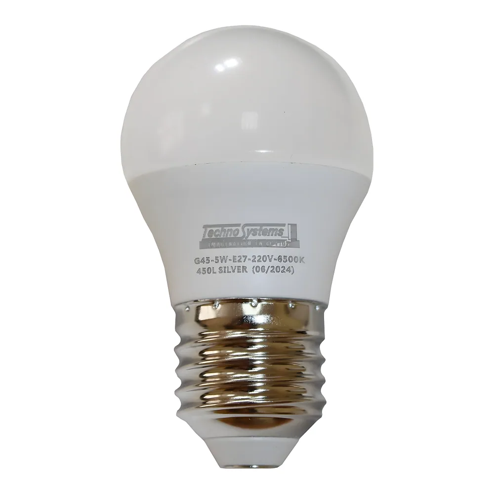Світлодіодна лампа LED Bulb-G45-5W-E27-220V-6500K-450L SILVER BULB TECHNO SYSTEM TNSy5000607