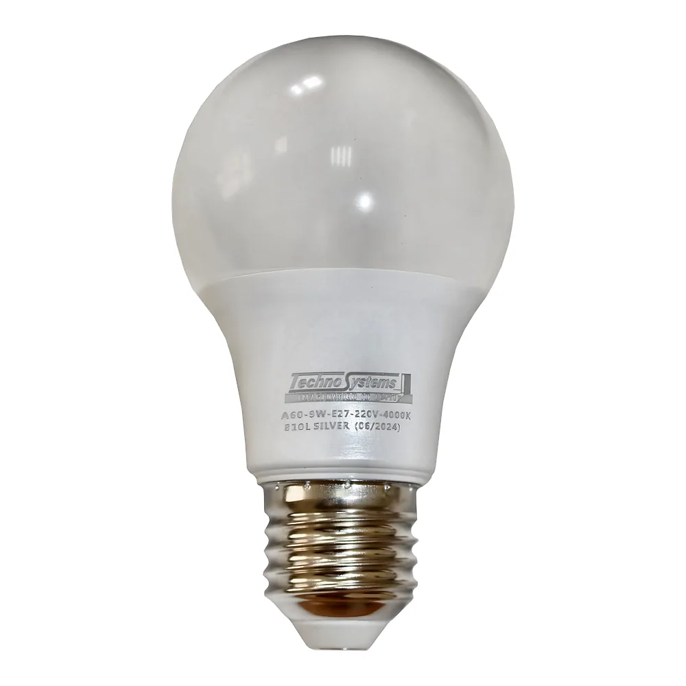 Світлодіодна лампа LED Bulb-A60-9W-E27-220V-4000K-810L SILVER BULB TECHNO SYSTEM TNSy5000602