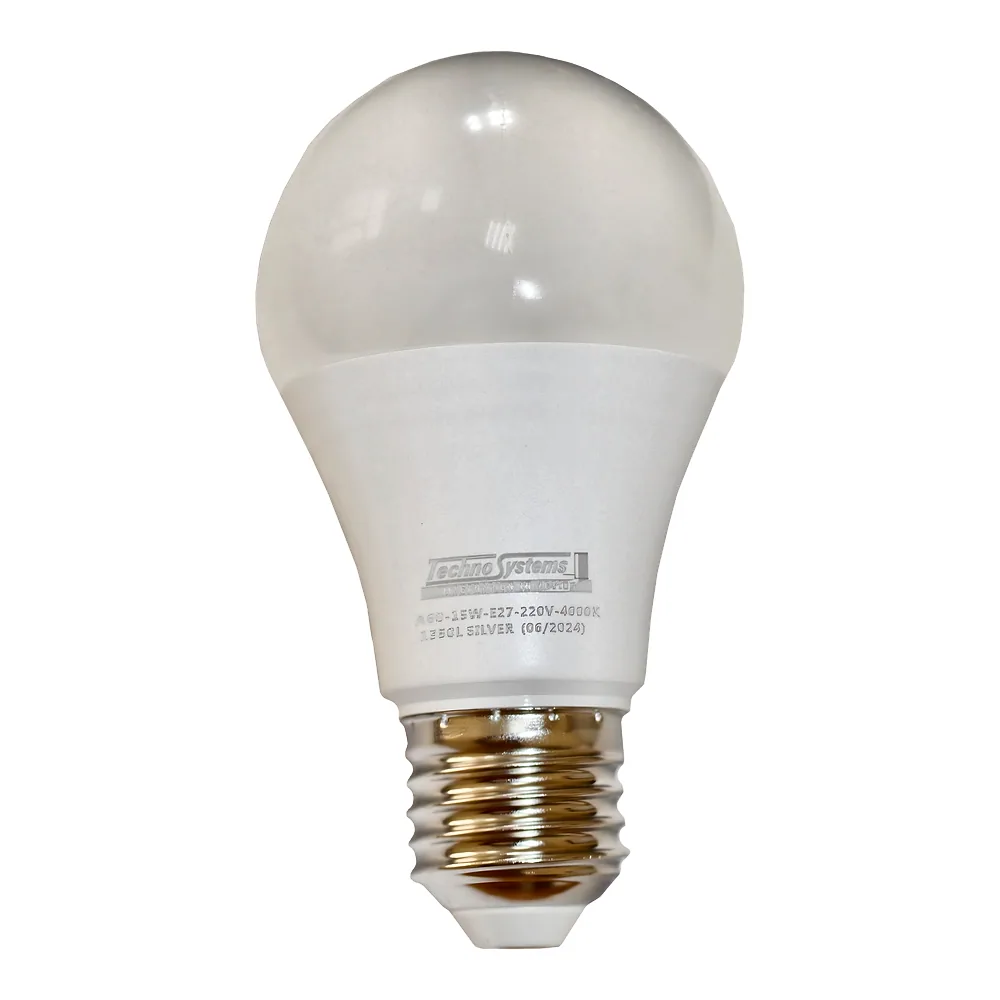 Світлодіодна лампа LED Bulb-A60-15W-E27-220V-4000K-1350L SILVER BULB TECHNO SYSTEM TNSy5000605