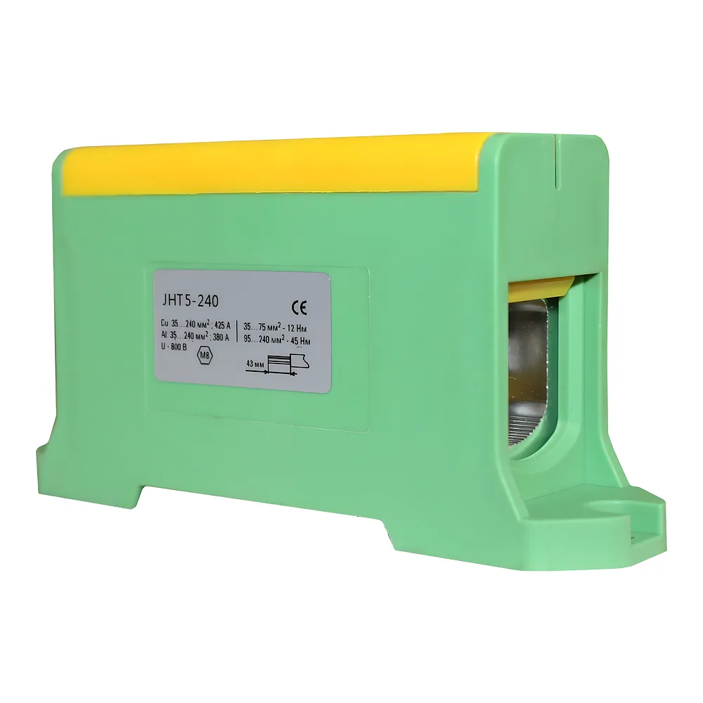 Клема силова СКНГз-JHT5-240 35-240 мм² 380 А «PE» жовто-зелена TECHNO SYSTEM TNSy5506246