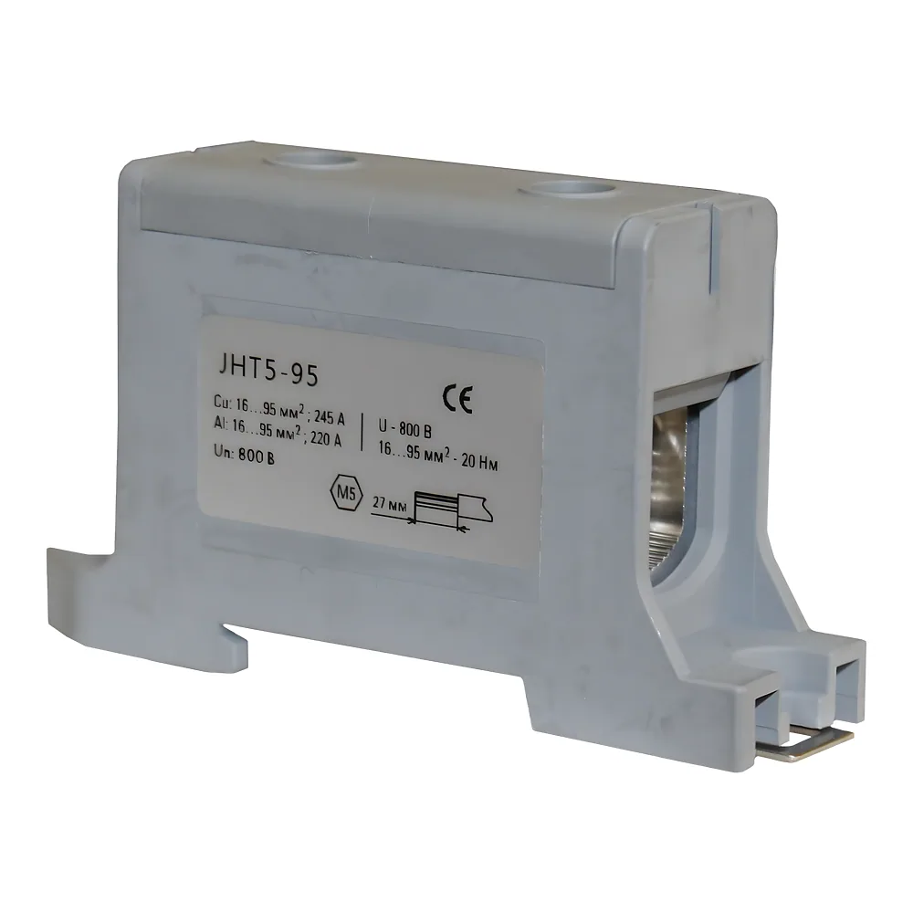 Клема силова СКНГ-JHT5-95 16-95 мм² 220 А сірий TECHNO SYSTEM TNSy5506242