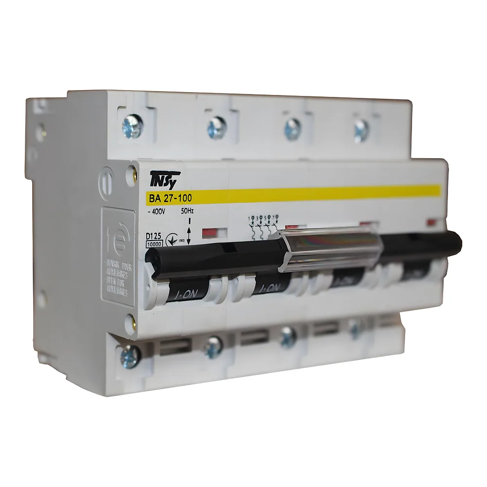Автоматичний вимикач ВА27-100 4P 125 А 10кА характеристика D TECHNO SYSTEM TNSy5504920