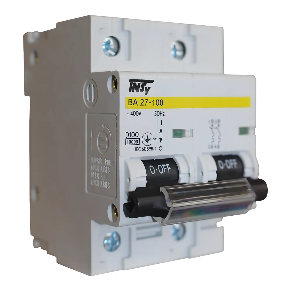 Автоматичний вимикач ВА27-100 2P 100 А 10кА характеристика D TECHNO SYSTEM TNSy5504895