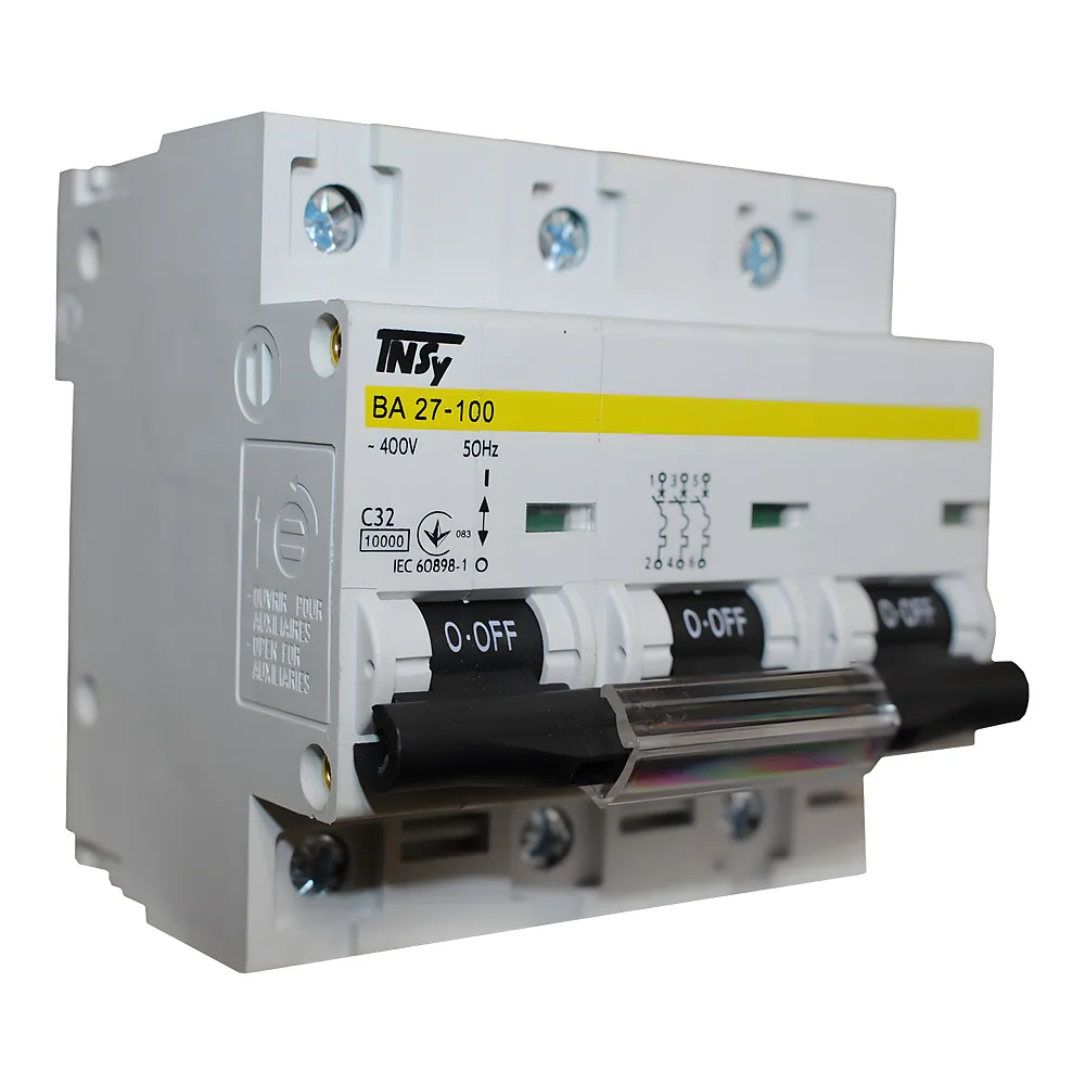 Автоматичний вимикач ВА27-100 3P 32 А 10кА характеристика C TECHNO SYSTEM TNSy5504854