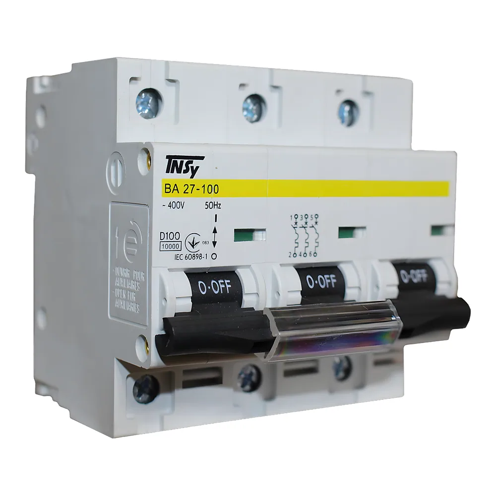 Автоматичний вимикачВА27-100 3P 100 А 10 кА характеристика D TECHNO SYSTEM TNSy5504907
