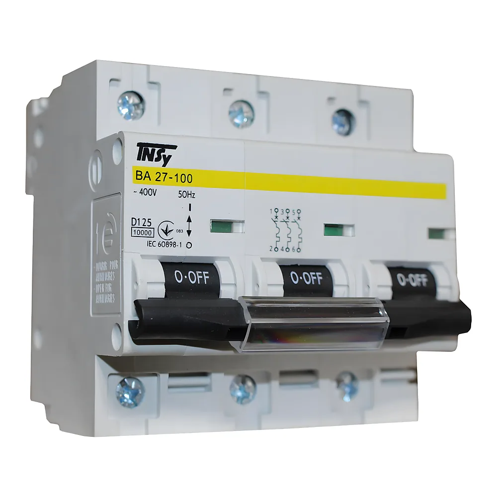 Автоматичний вимикачВА27-100 3P 125 А 10 кА характеристика D TECHNO SYSTEM TNSy5504908