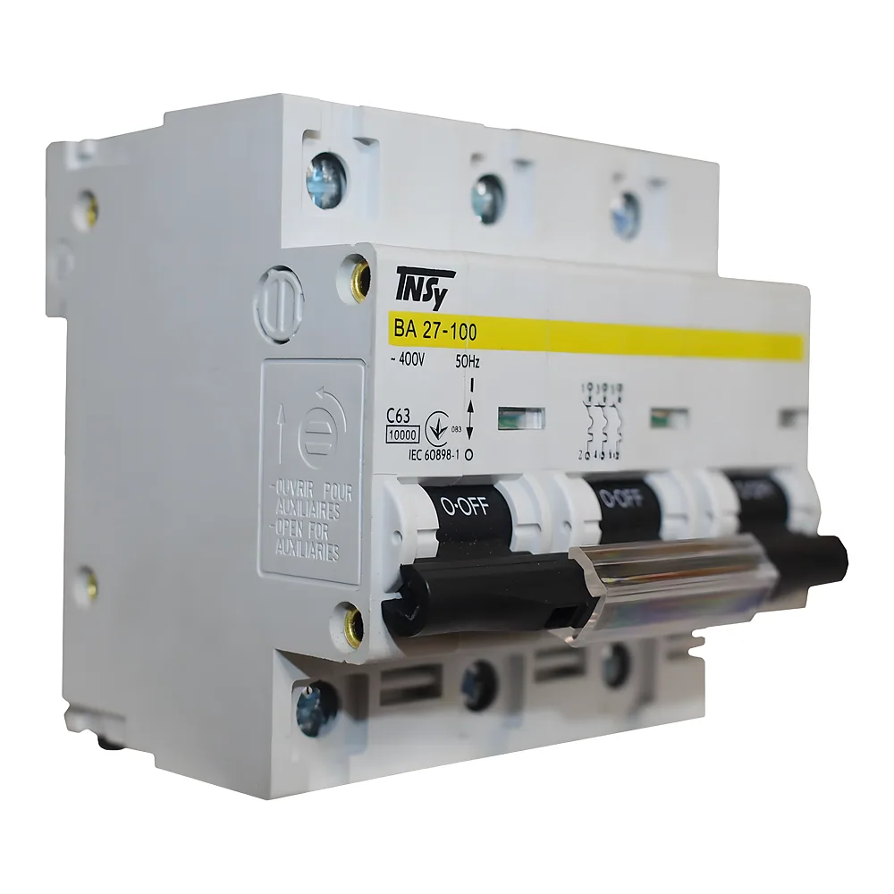 Автоматичний вимикачВА27-100 3P 63 А 10 кА характеристика C TECHNO SYSTEM TNSy5504857