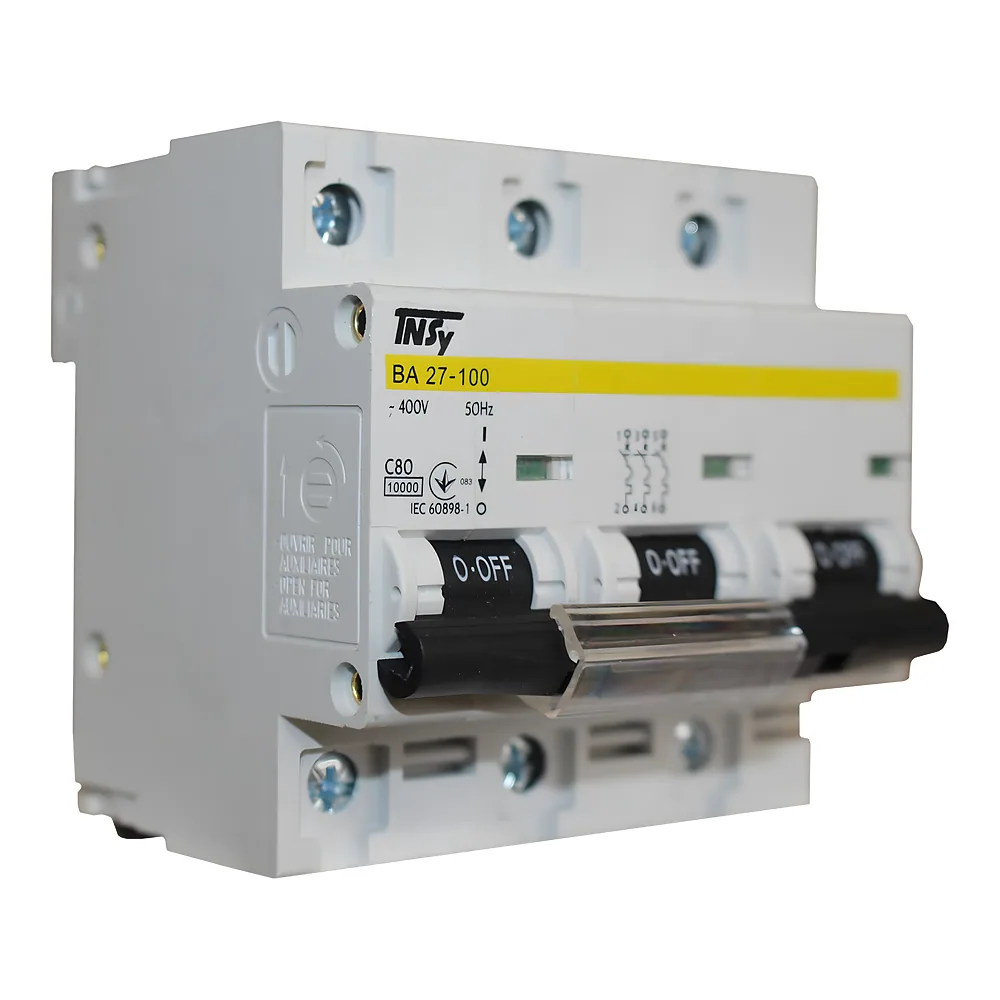 Автоматичний вимикачВА27-100 3P 80 А 10 кА характеристика C TECHNO SYSTEM TNSy5504858