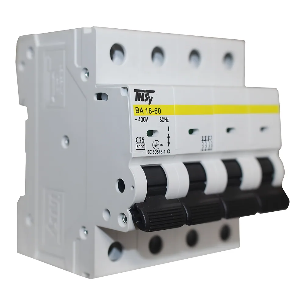 Автоматичний вимикач ВА18-60 4P 25 А 6кА характеристика C TECHNO SYSTEM TNSy5504762