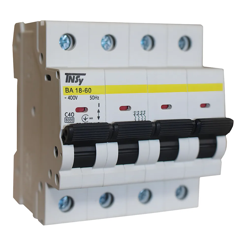 Автоматичний вимикач ВА18-60 4P 40 А 6кА характеристика C TECHNO SYSTEM TNSy5504764