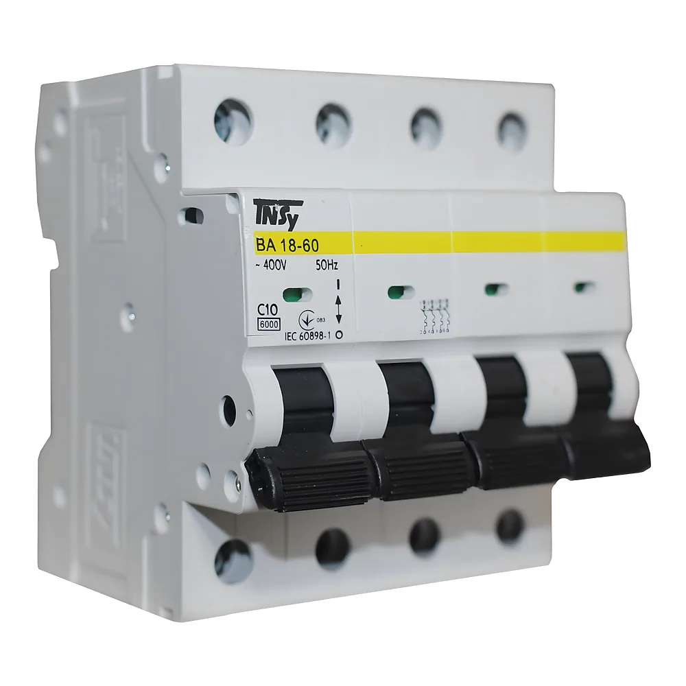 Автоматичний вимикач ВА18-60 4P 10 А 6кА характеристика C TECHNO SYSTEM TNSy5504759