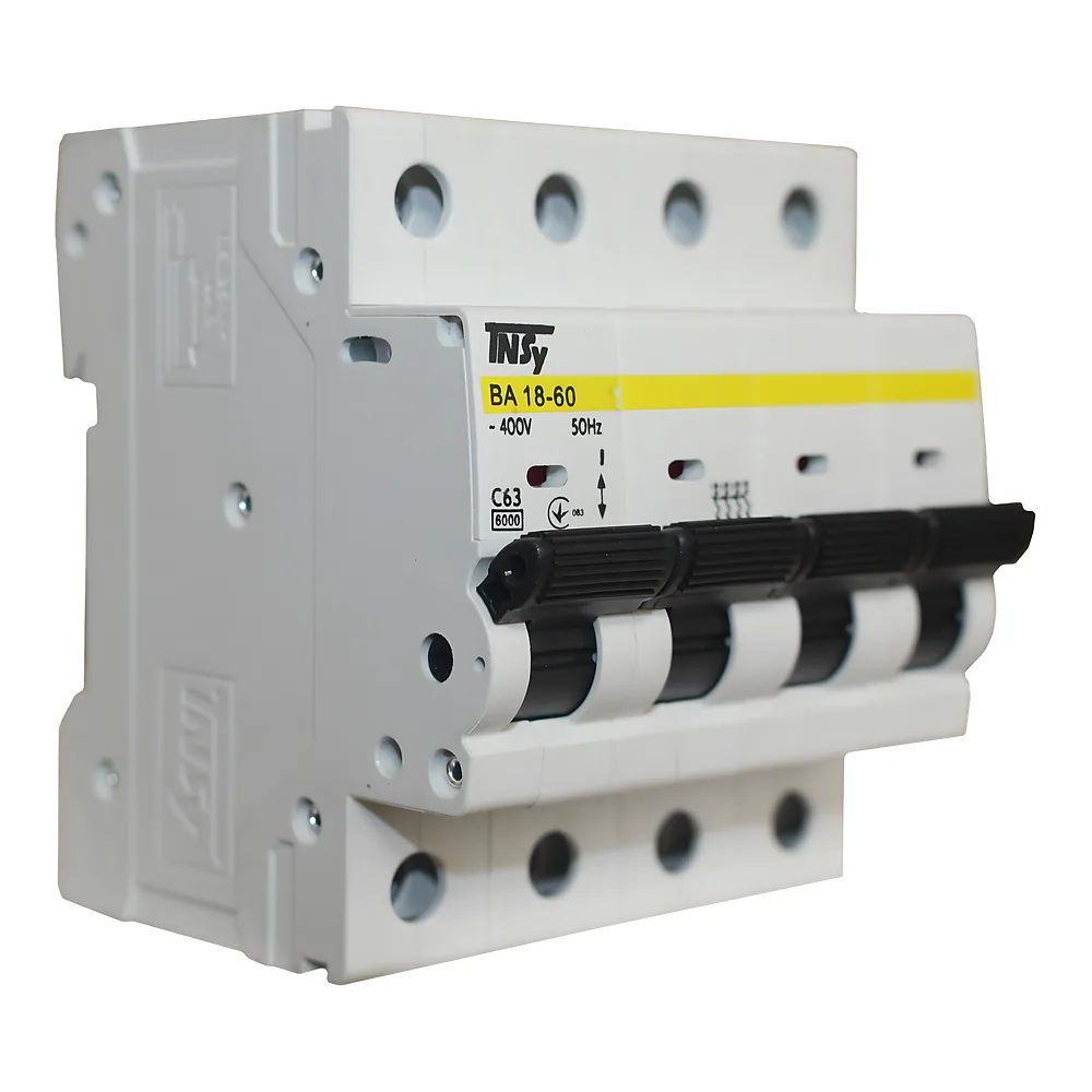 Автоматичний вимикач ВА18-60 4P 63 А 6кА характеристика C TECHNO SYSTEM TNSy5504766