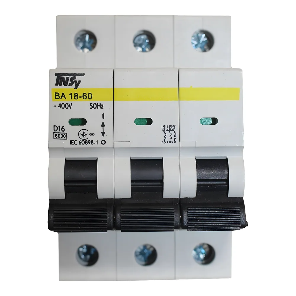 Автоматичний вимикачВА18-60 3P 16 А 6кА характеристика D TECHNO SYSTEM TNSy5504805