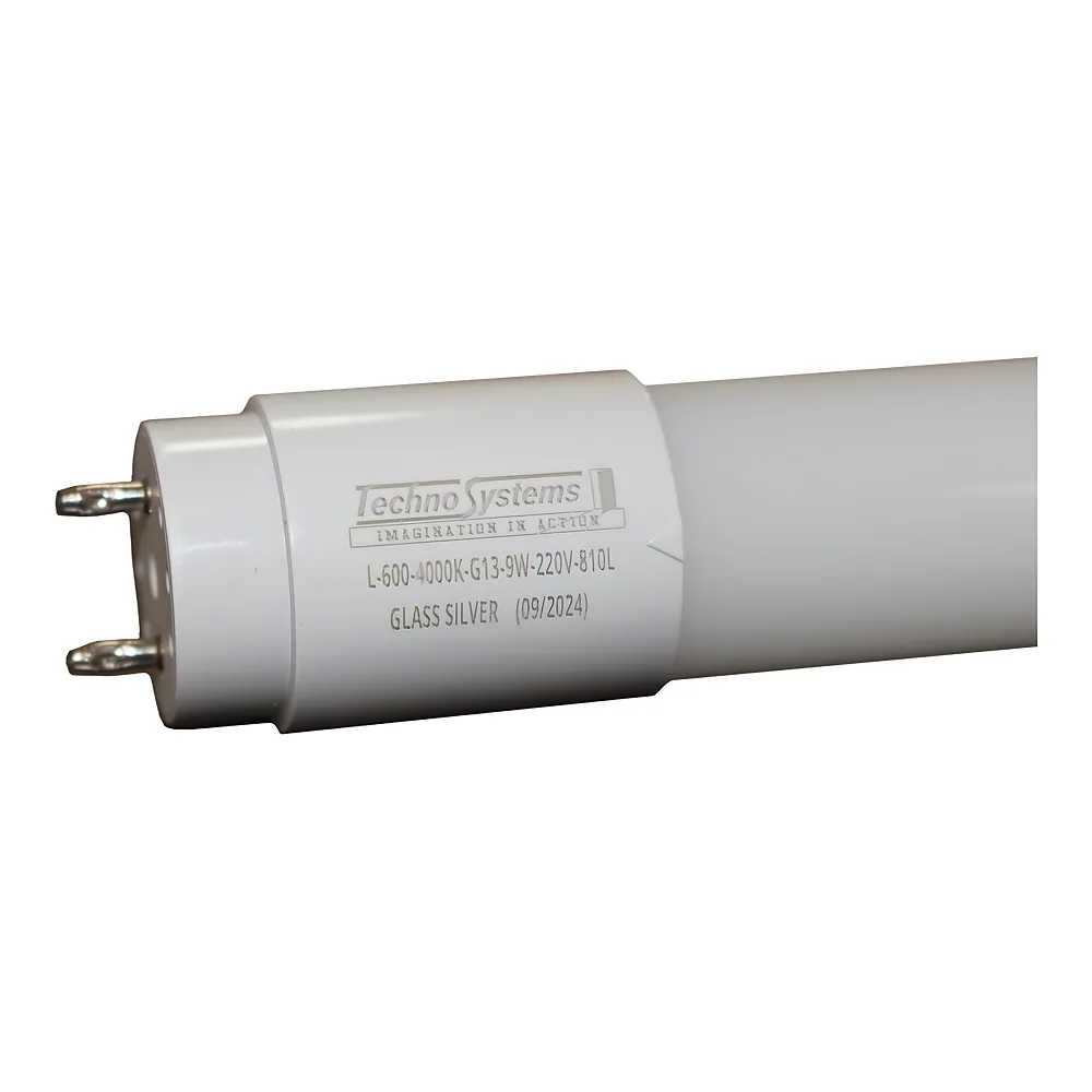 Світлодіодна лампа трубчаcта LED L-600-5000K-G13-9w-220V-810L GLASS SILVER TECHNO SYSTEM TNSy5001112
