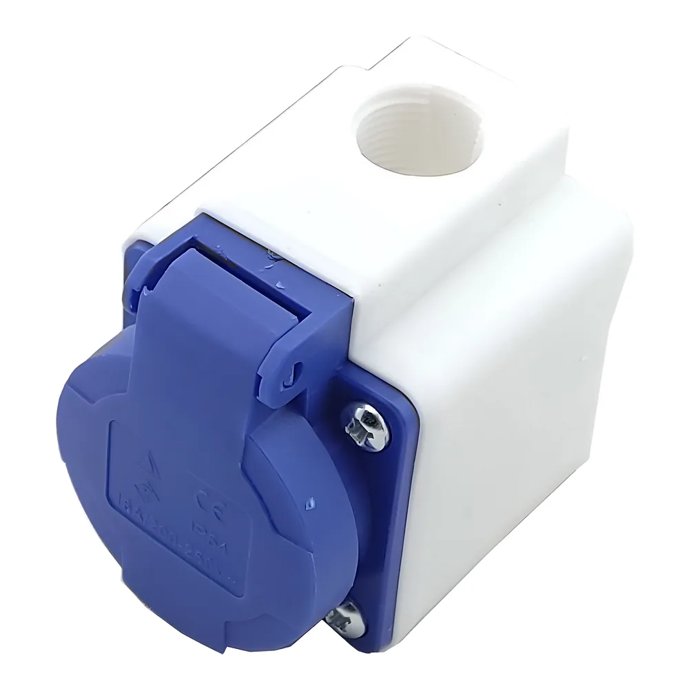 Розетка зовнішня з захисний кришкою РП10-3 (112) 2P+PЕ 16 А 220 В IP44 TECHNO SYSTEM TNSy5503769