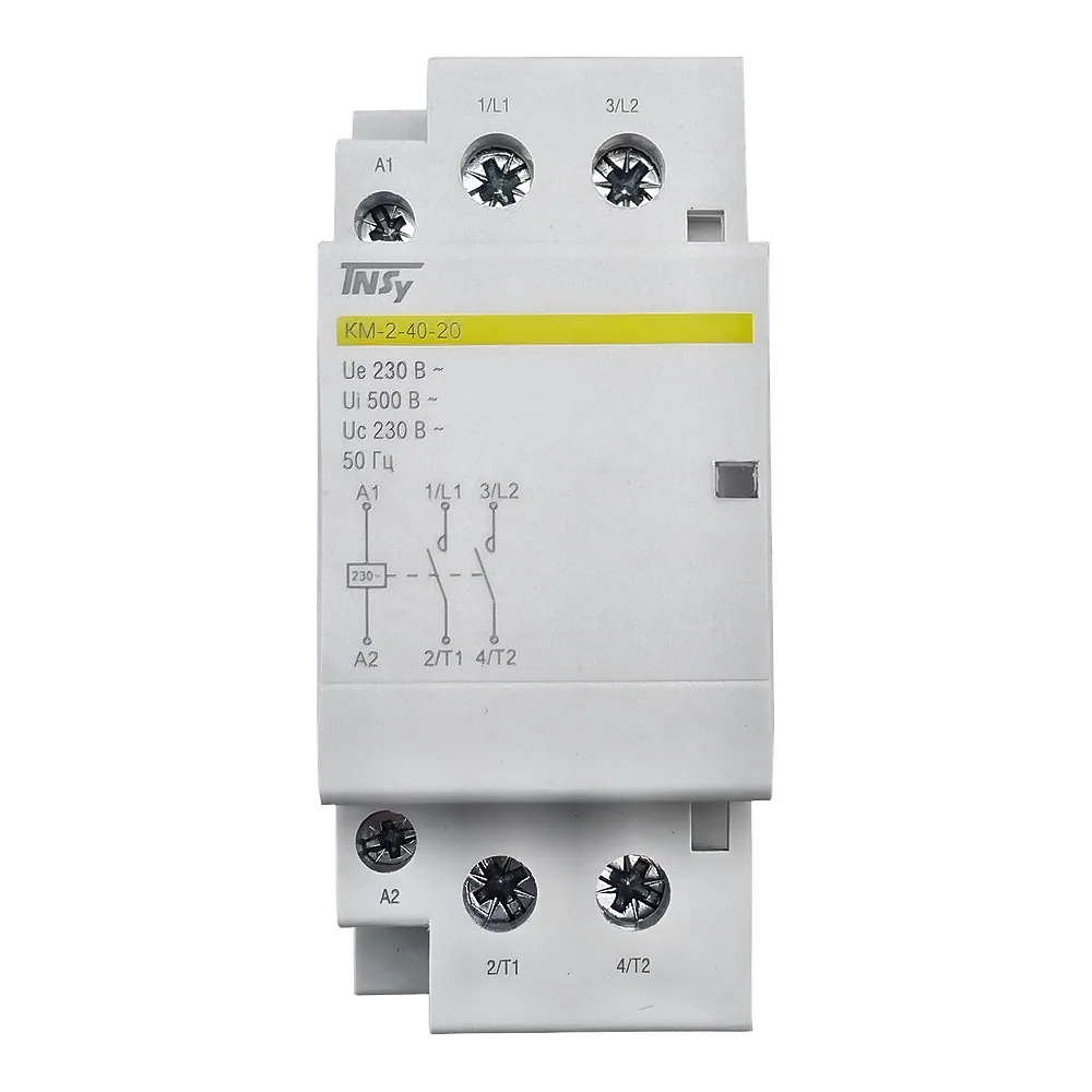 Модульний контактор КМ-2-40-20 40 А 230AC 2NO 2P 2 модулі TECHNO SYSTEM TNSy5503823