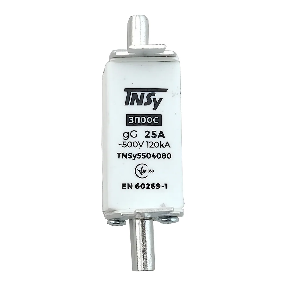 Запобіжник ЗП00C габарит 00С 25 А TECHNO SYSTEM TNSy5504080