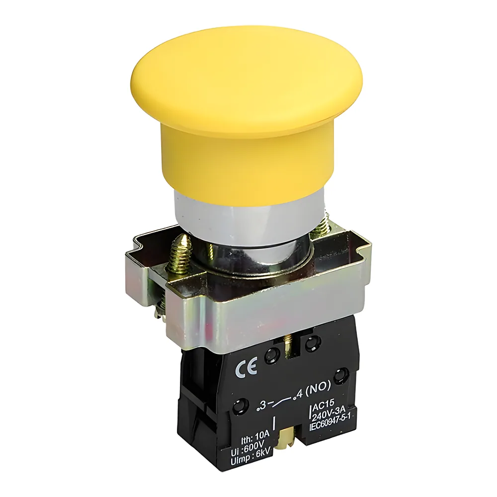 Кнопка XB2-BC51 1NO «гриб» без підсвічування жовтий TECHNO SYSTEM TNSy5500281