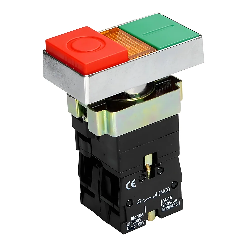 Кнопка XB2-BW8465 1NO+1NC «I-0» подвійна з підсвідкой TECHNO SYSTEM TNSy5500294