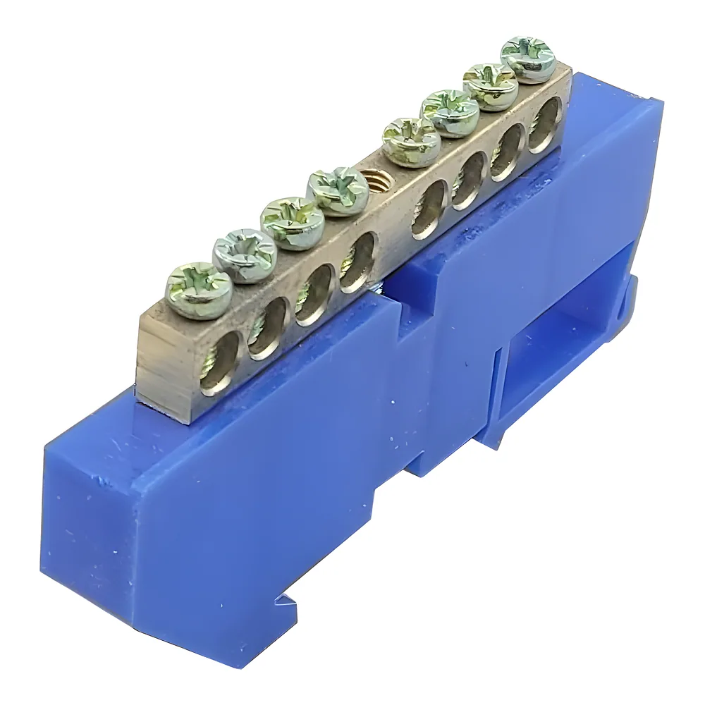 Нульова шина N на DIN-рейку ШЛІ6х9-8 синій TECHNO SYSTEM TNSy5500182