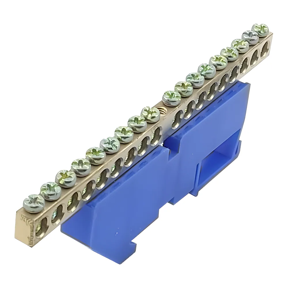 Нульова шина N на DIN-рейку ШЛІ6х9-18 синій TECHNO SYSTEM TNSy5500187