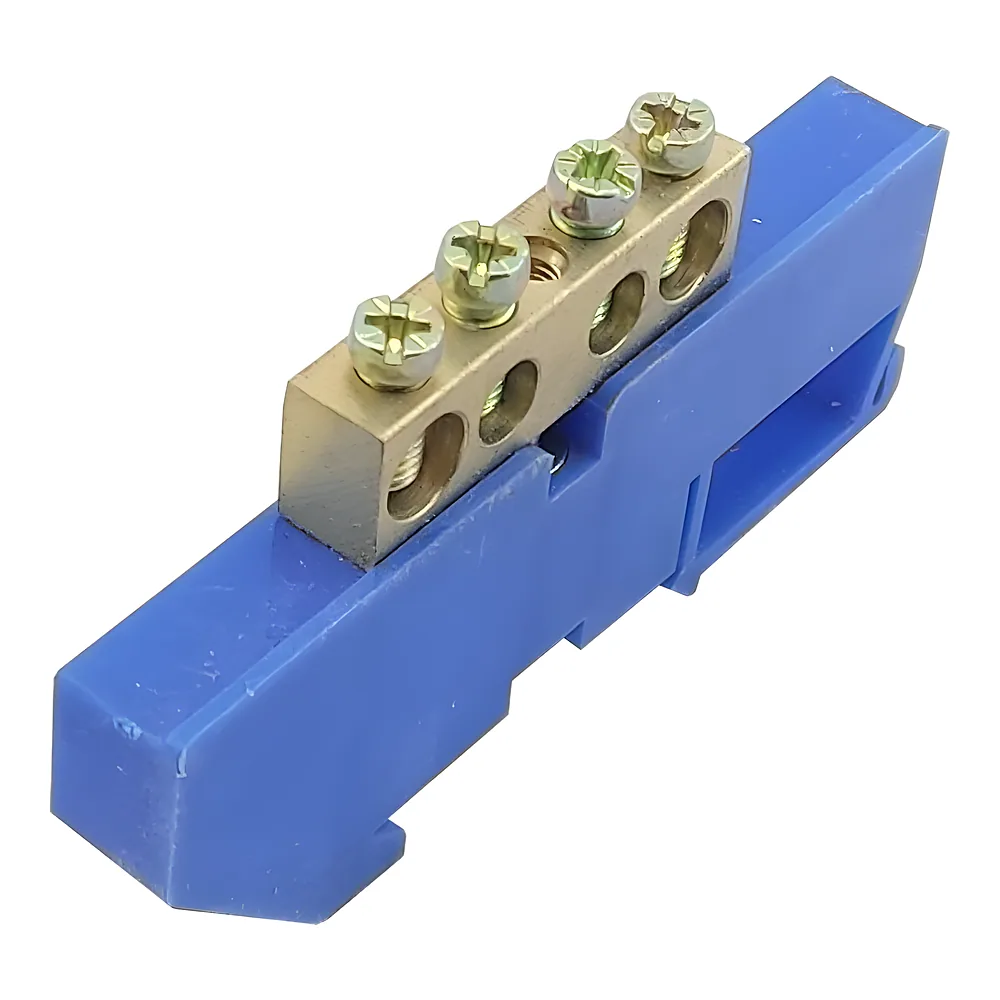 Нульова шина N на DIN-рейку ШЛІ8х12-4 синій TECHNO SYSTEM TNSy5500190