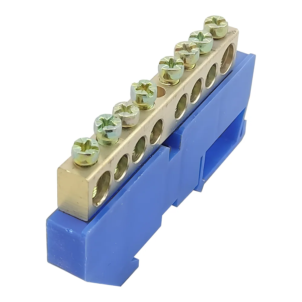 Нульова шина N на DIN-рейку ШЛІ8х12-8 синій TECHNO SYSTEM TNSy5500192