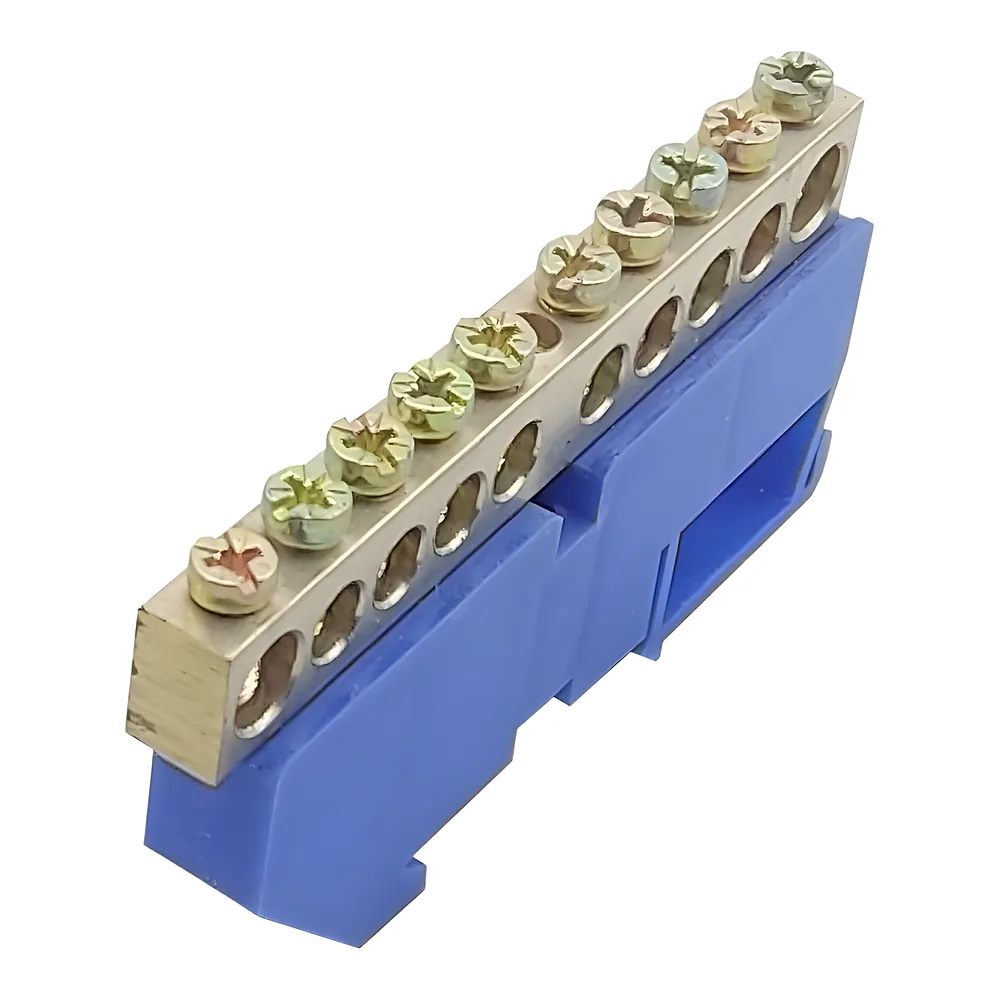 Нульова шина N на DIN-рейку ШЛІ8х12-10 синій TECHNO SYSTEM TNSy5500193