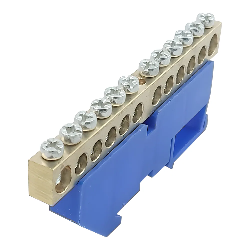 Нульова шина N на DIN-рейку ШЛІ8х12-12 синій TECHNO SYSTEM TNSy5500194
