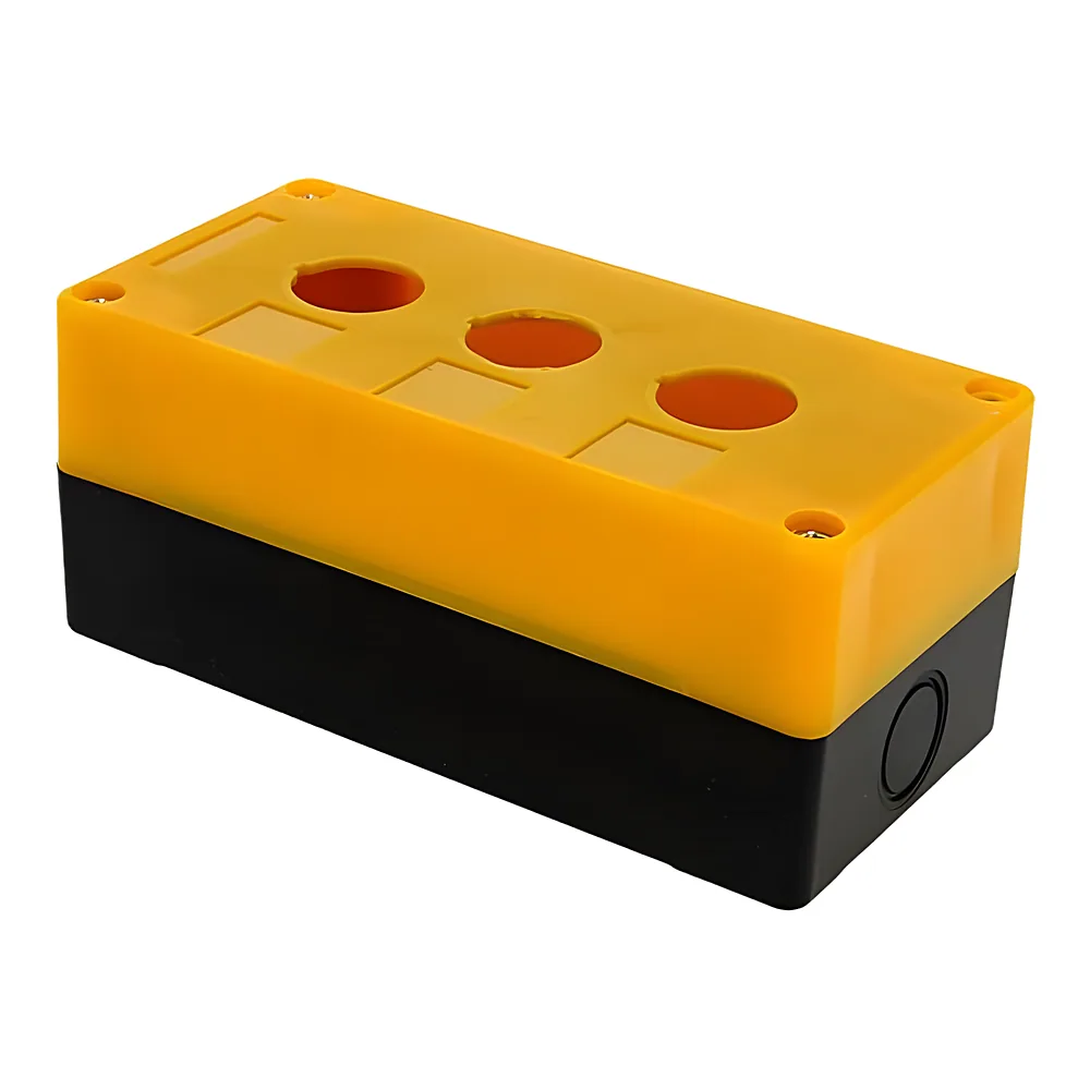 Корпус КП103 для кнопок 3 місця жовта TECHNO SYSTEM TNSy5500299