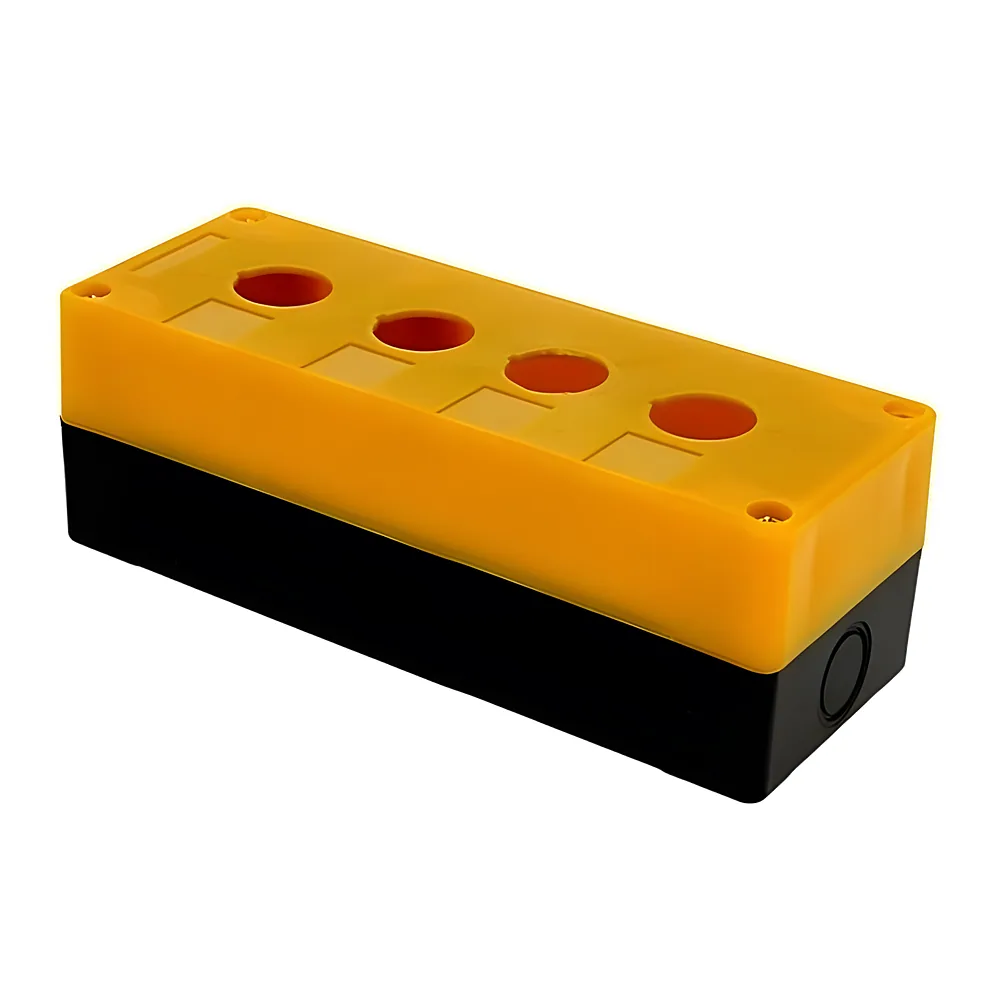 Корпус КП104 для кнопок 4 місця жовта TECHNO SYSTEM TNSy5500300