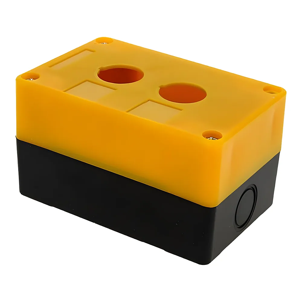 Корпус КП102 для кнопок 2 місце жовта TECHNO SYSTEM TNSy5500298