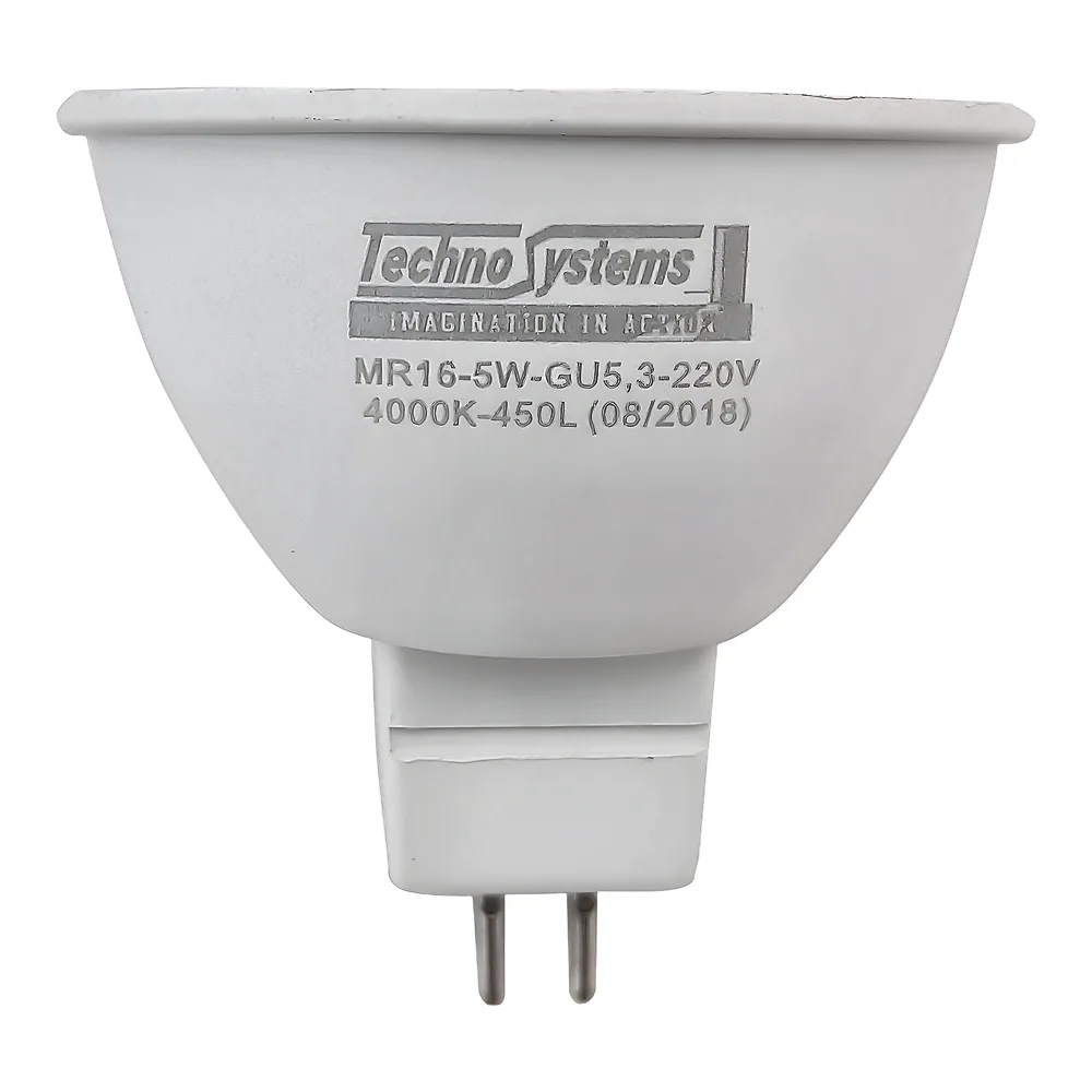 Світлодіодна лампа LED MR16-5W-GU5.3-220V-4000K-450L ICCD TECHNO SYSTEM TNSy5000047