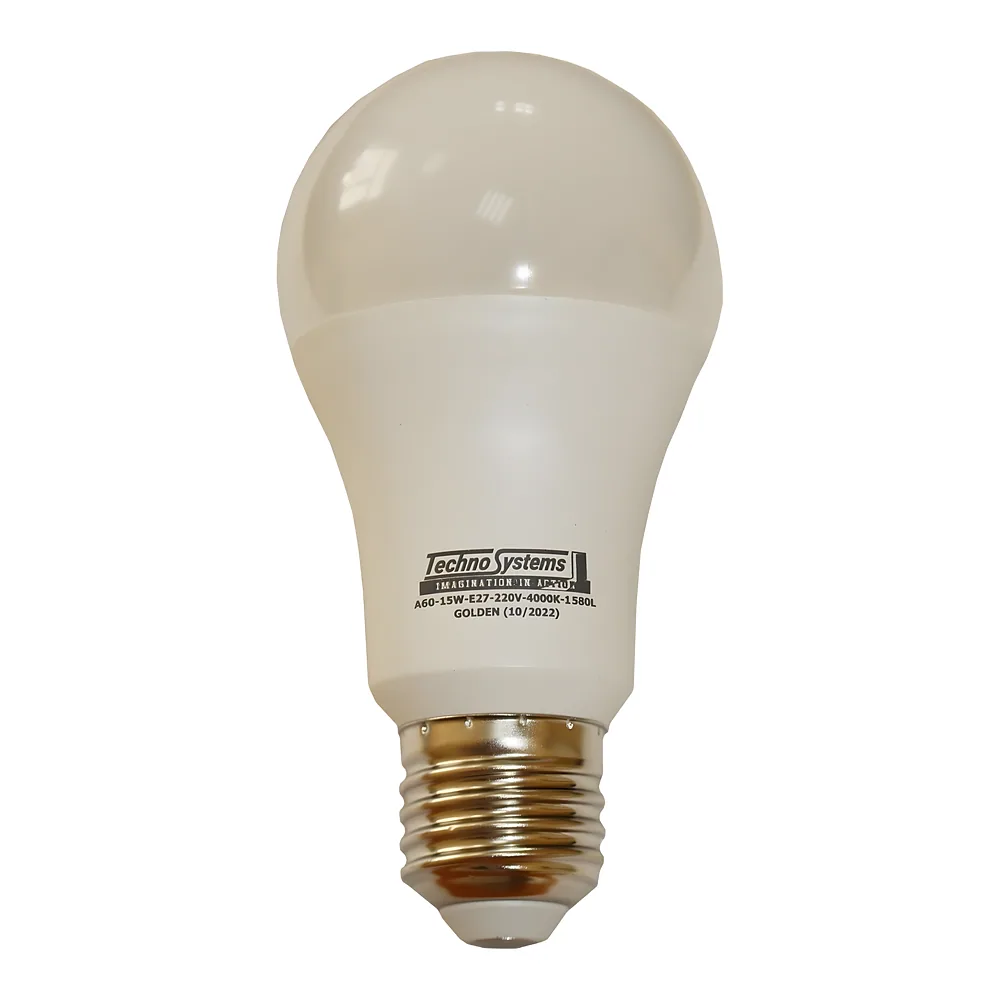 Світлодіодна лампа LED Bulb-A60-15W-E27-220V-4000K-1580 GOLDEN BULB TECHNO SYSTEM TNSy5000042