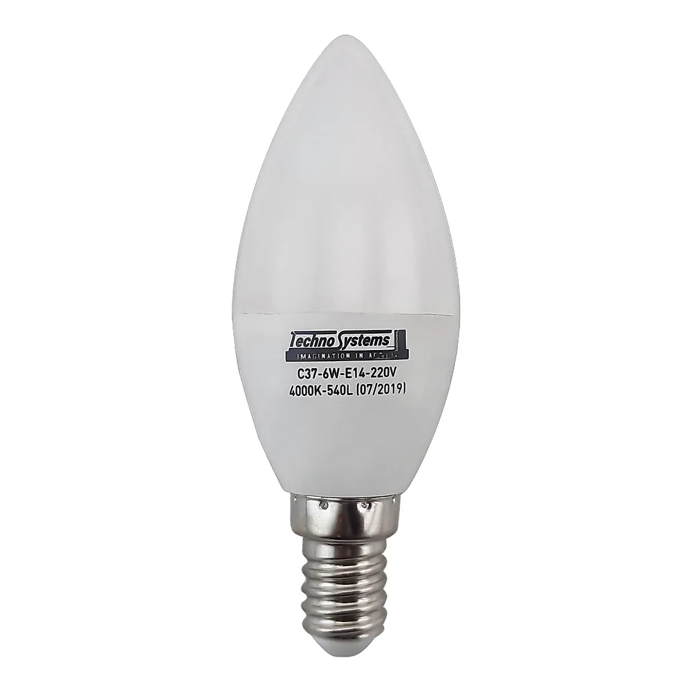 Світлодіодна лампа LED Bulb-C37-6W-E14-220V-4000K-540L ICCD (свічка) BULB TECHNO SYSTEM TNSy5000039