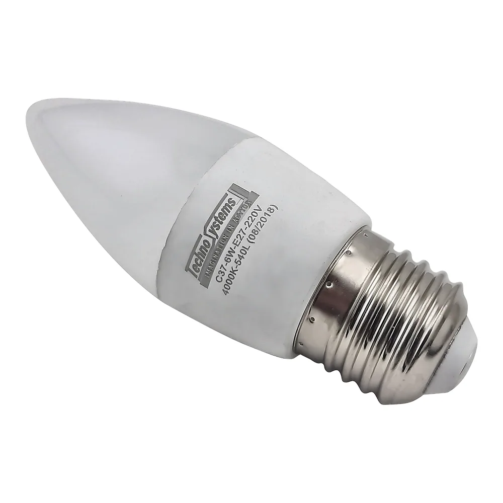 Світлодіодна лампа LED Bulb-C37-6W-E27-220V-4000K-540L ICCD (свічка) BULB TECHNO SYSTEM TNSy5000038