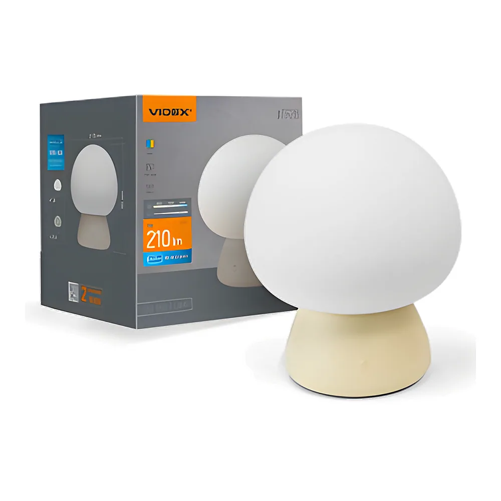 Настільна лампа з акумулятором 4 Вт 3000-6500K+RGB Beige LED Videx VL-TF25BG