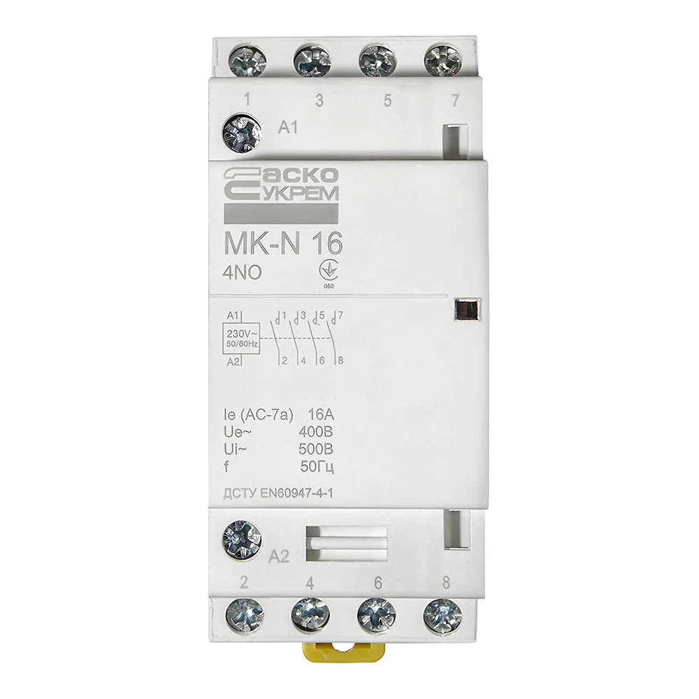 Модульний контактор MK-N 4P 16 А 4NO Аско-Укрем A0040030026