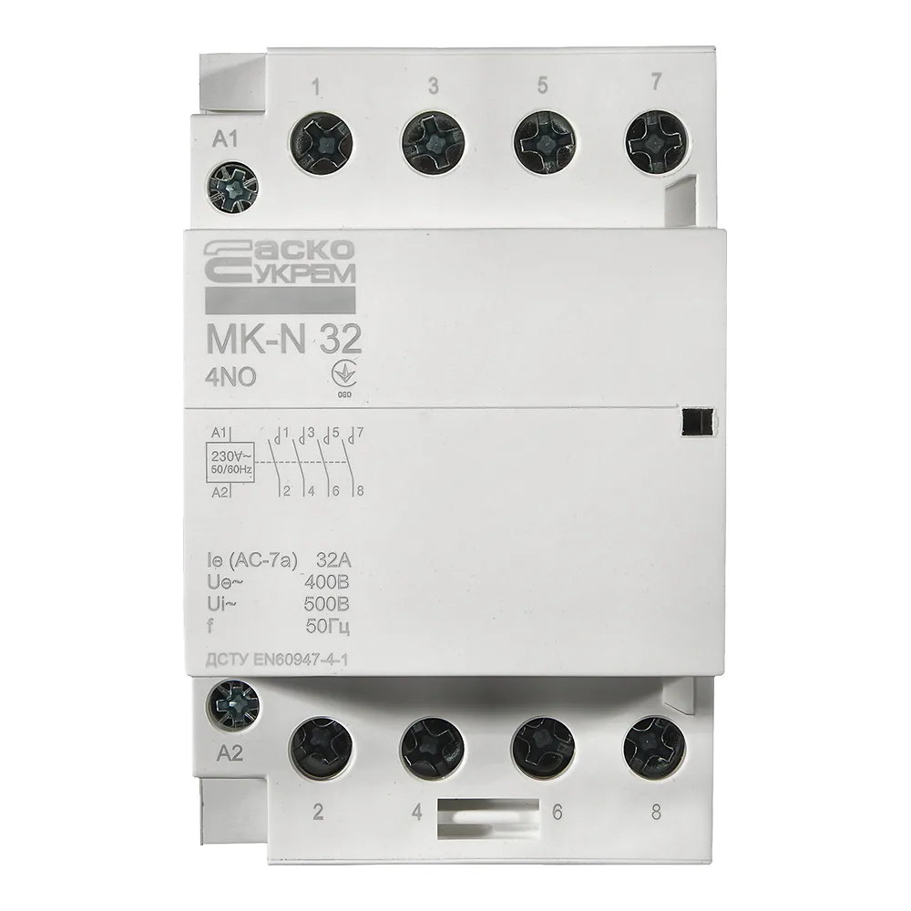 Модульний контактор MK-N 4P 32 А 4NO Аско-Укрем A0040030032