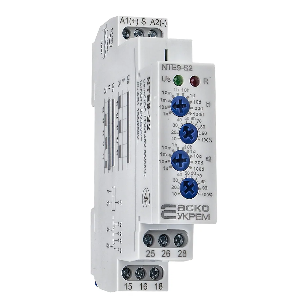 Реле часу асиметричного циклу NTE9-S2, AC/DC 12–240 В, Аско-Укрем A0010240008